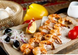 Шашлык из креветок