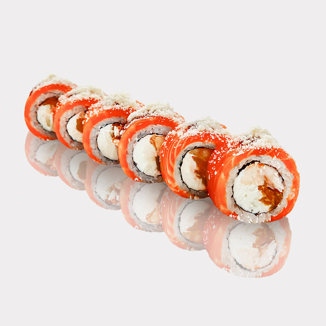Ролл с сёмгой, креветкой и мандарином