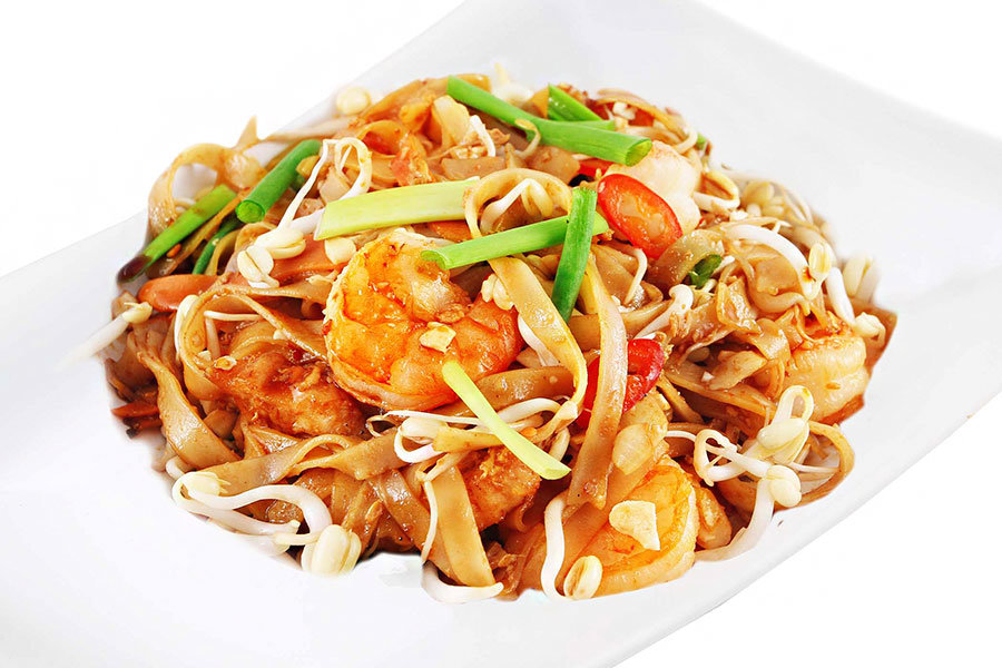 Удон с морепродуктами в соусе терияки