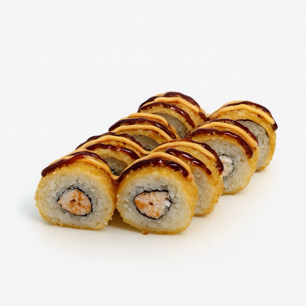 Жаренный ролл с лососем