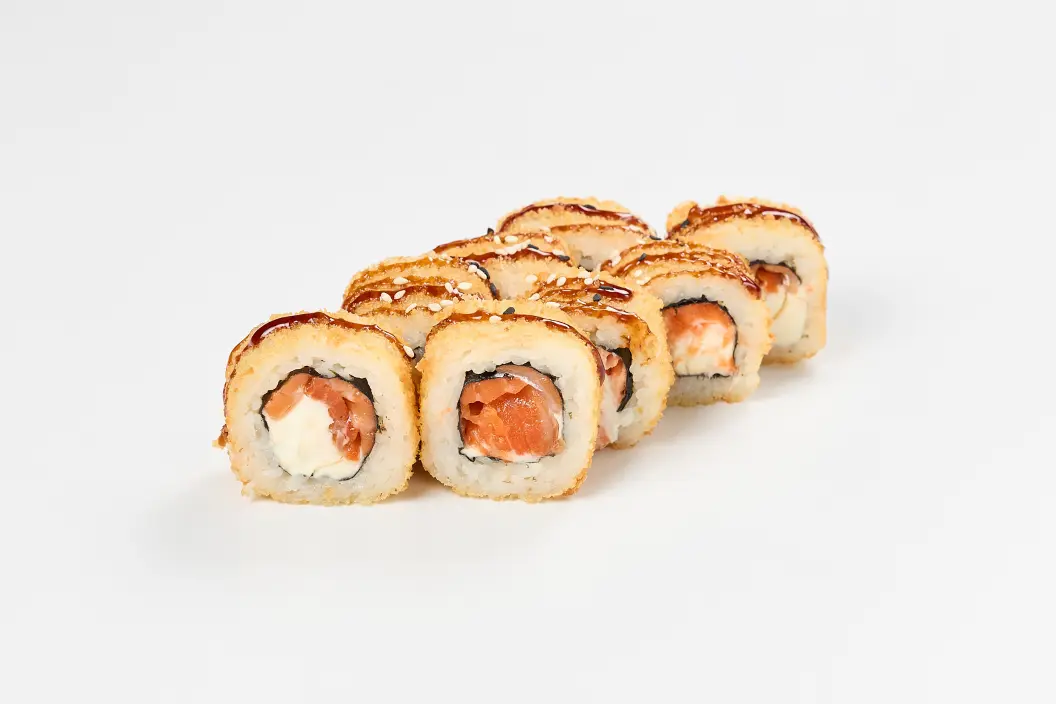 Жареный с лососем