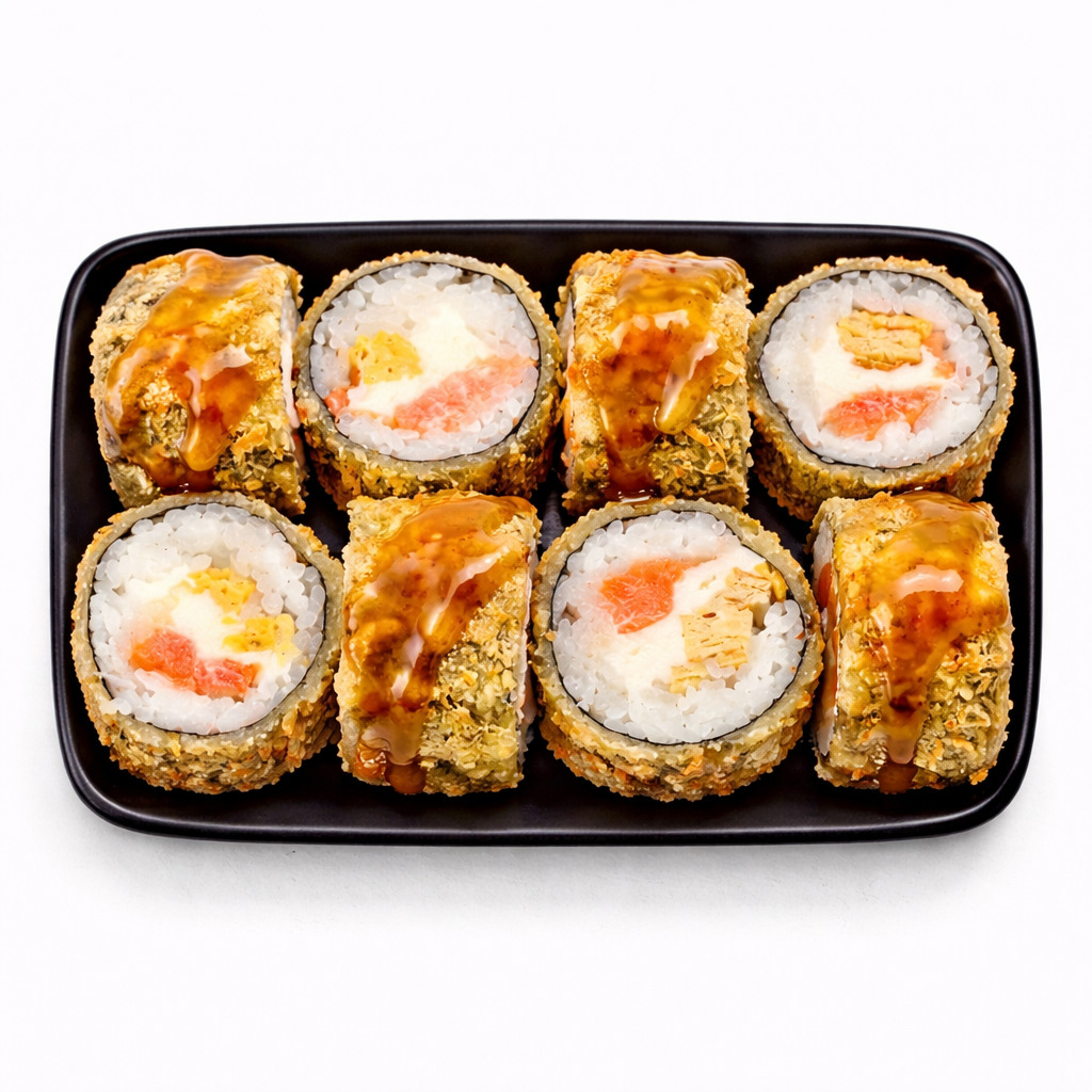 Лосось темпура с соусом чили-манго