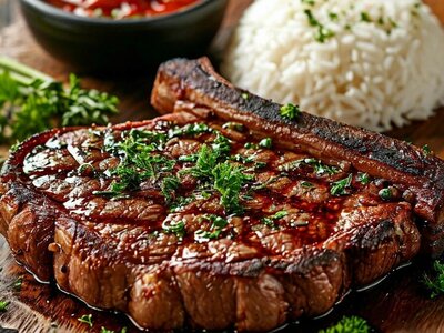 Стейк из Говядины с рисом