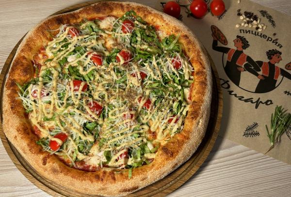 Пицца 32 см Цезарь с курицей