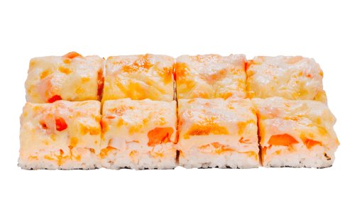 Суши-пицца с сыром и хрустящим луком