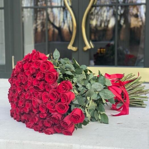 51 роза премиум 70 см