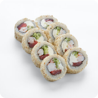 Тунец и креветка в кунжуте