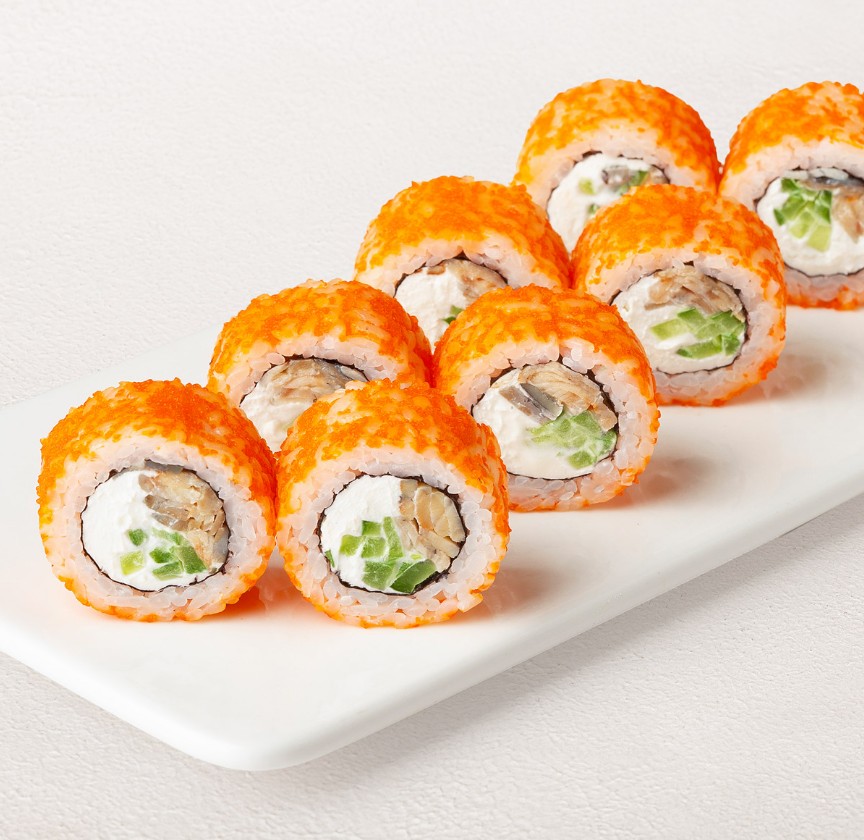 Ролл Филадельфия в масаго с угрем