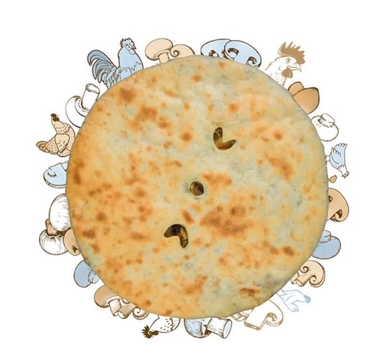 Пирог с курицей и грибами
