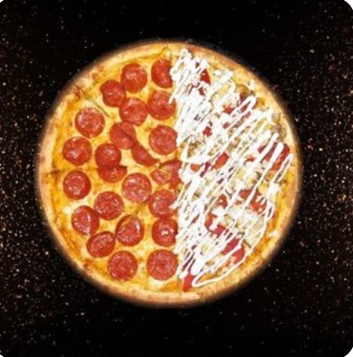 Пицца 50/50 Пепперони и Цезарь