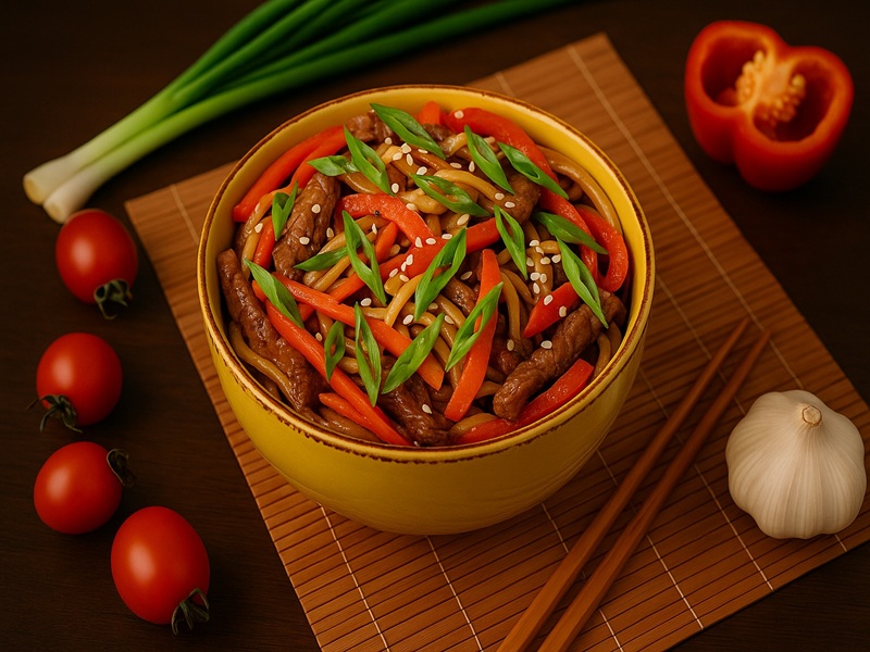 Удон со свининой