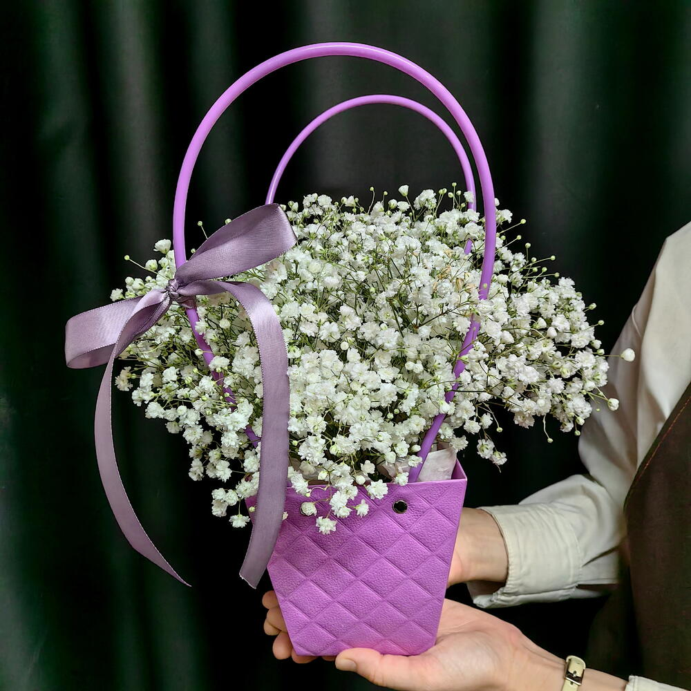 Гипсофила в сумочке для мамы (код 187)