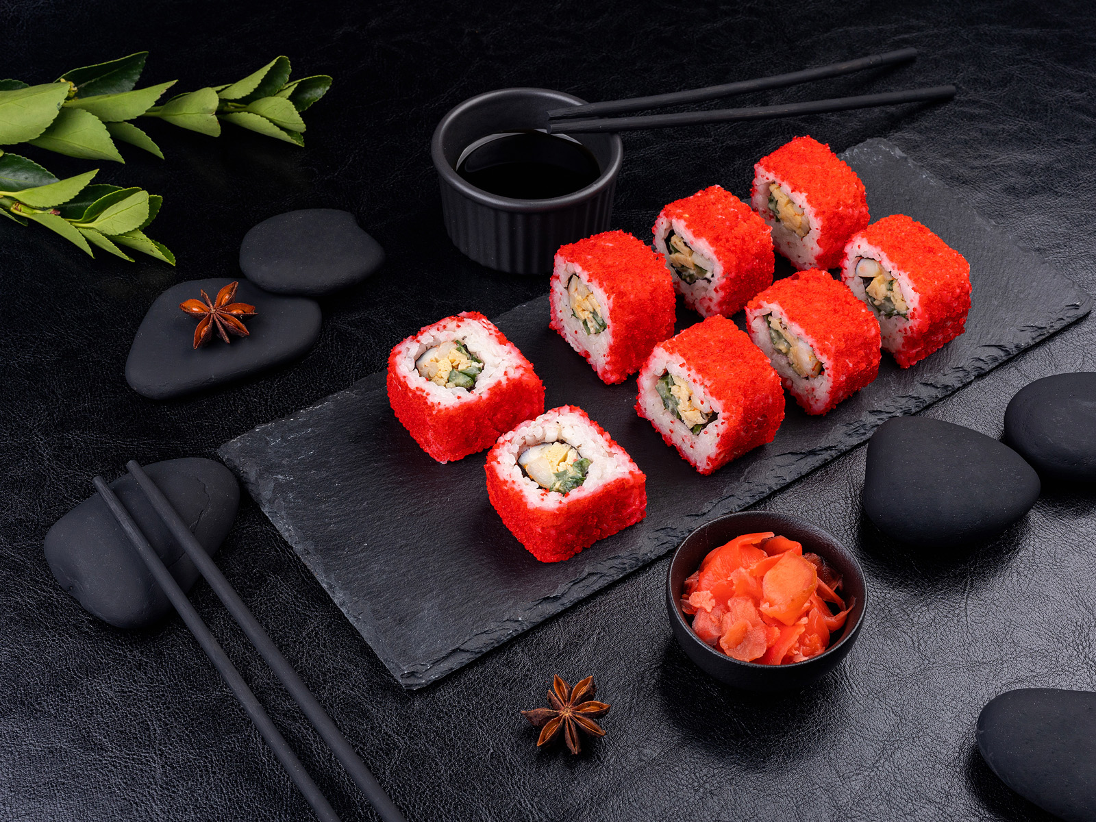 Ролл Калифорния Инари с креветкой