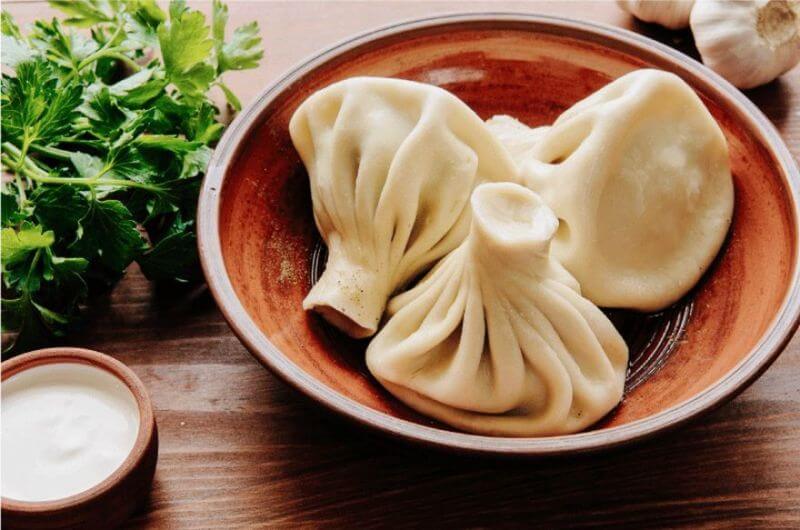 Хинкали с грибами и картофелем