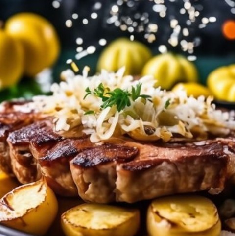 Свиная шея с картофельными дольками