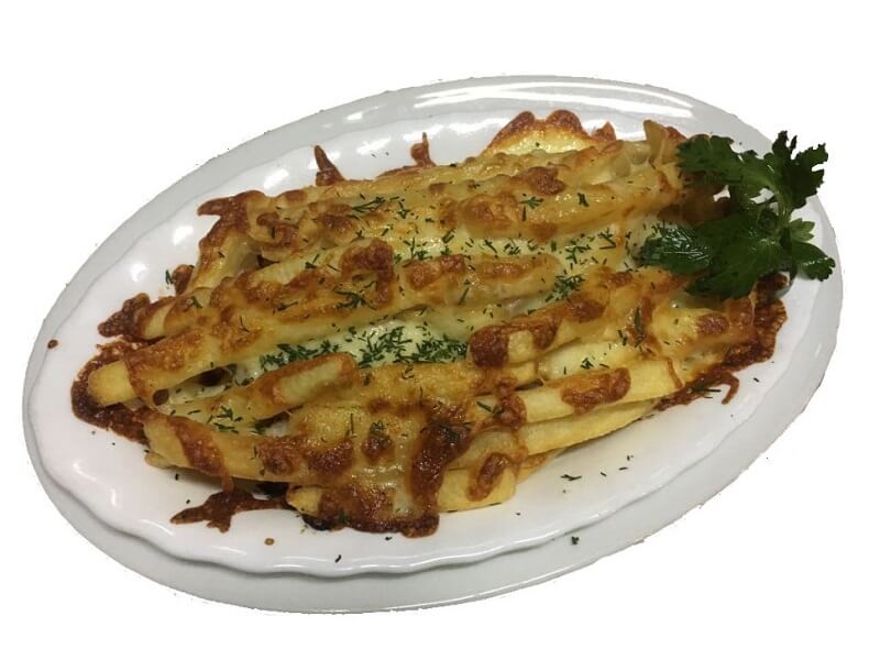 КАРТОФЕЛЬ ФРИ ЗАПЕЧЕННЫЙ С БЕКОНОМ И СЫР