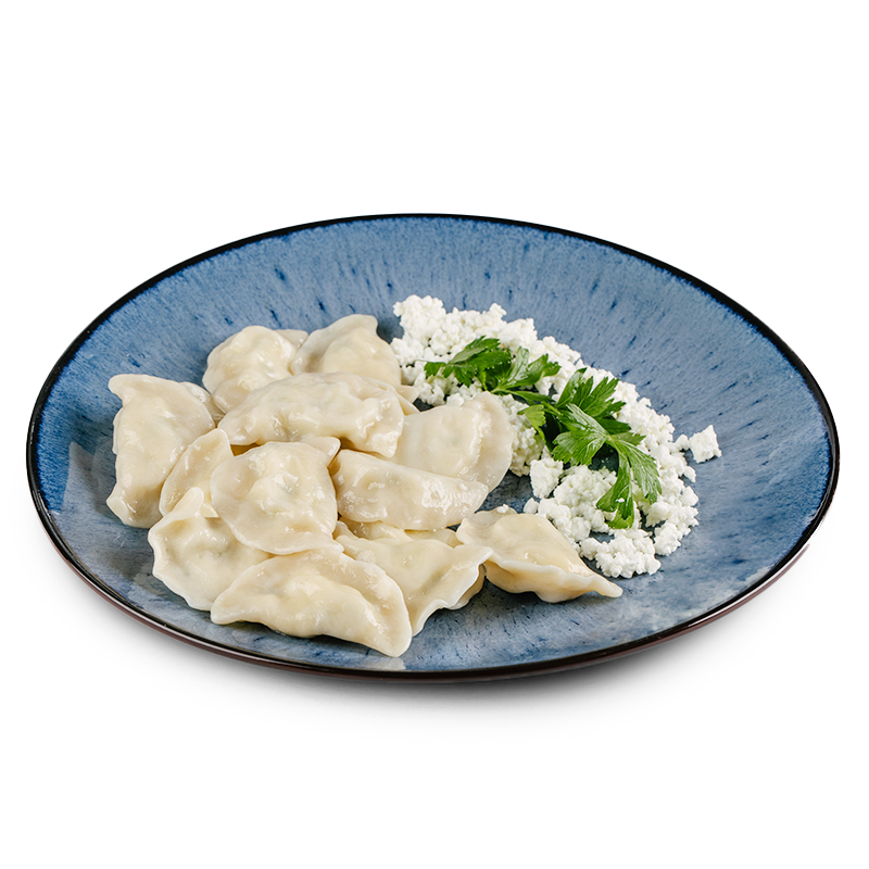 Вареники с адыгейским сыром и зеленью