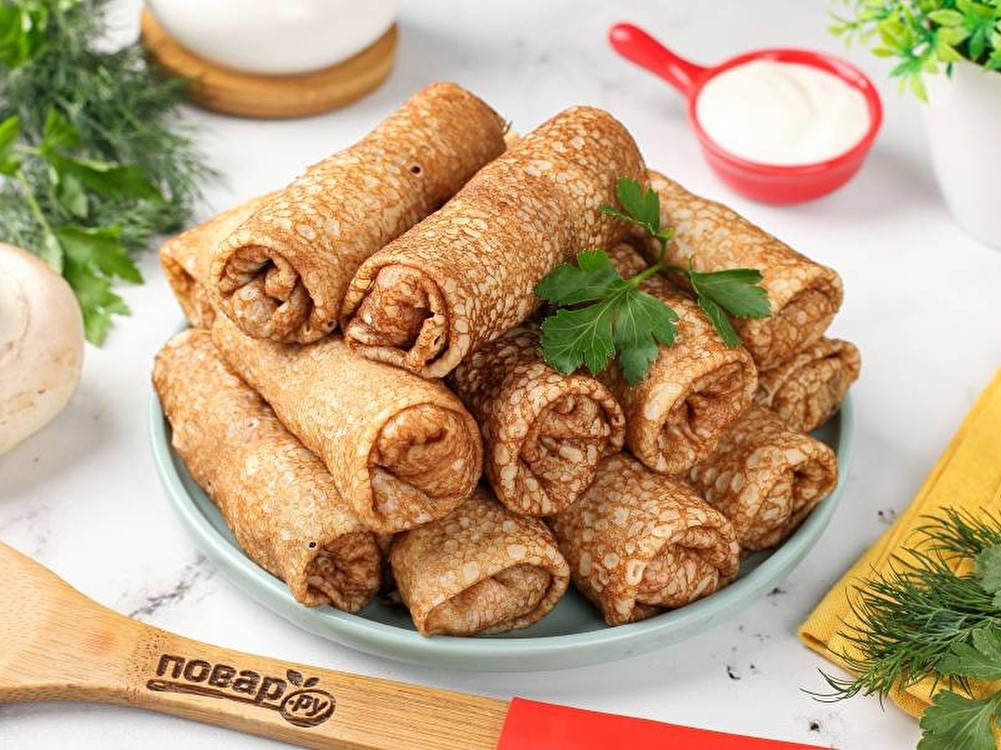 Блинчики с ветчиной и сыром