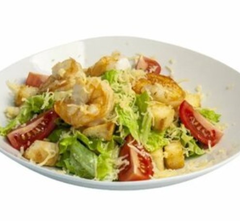 Салат Цезарь с креветками