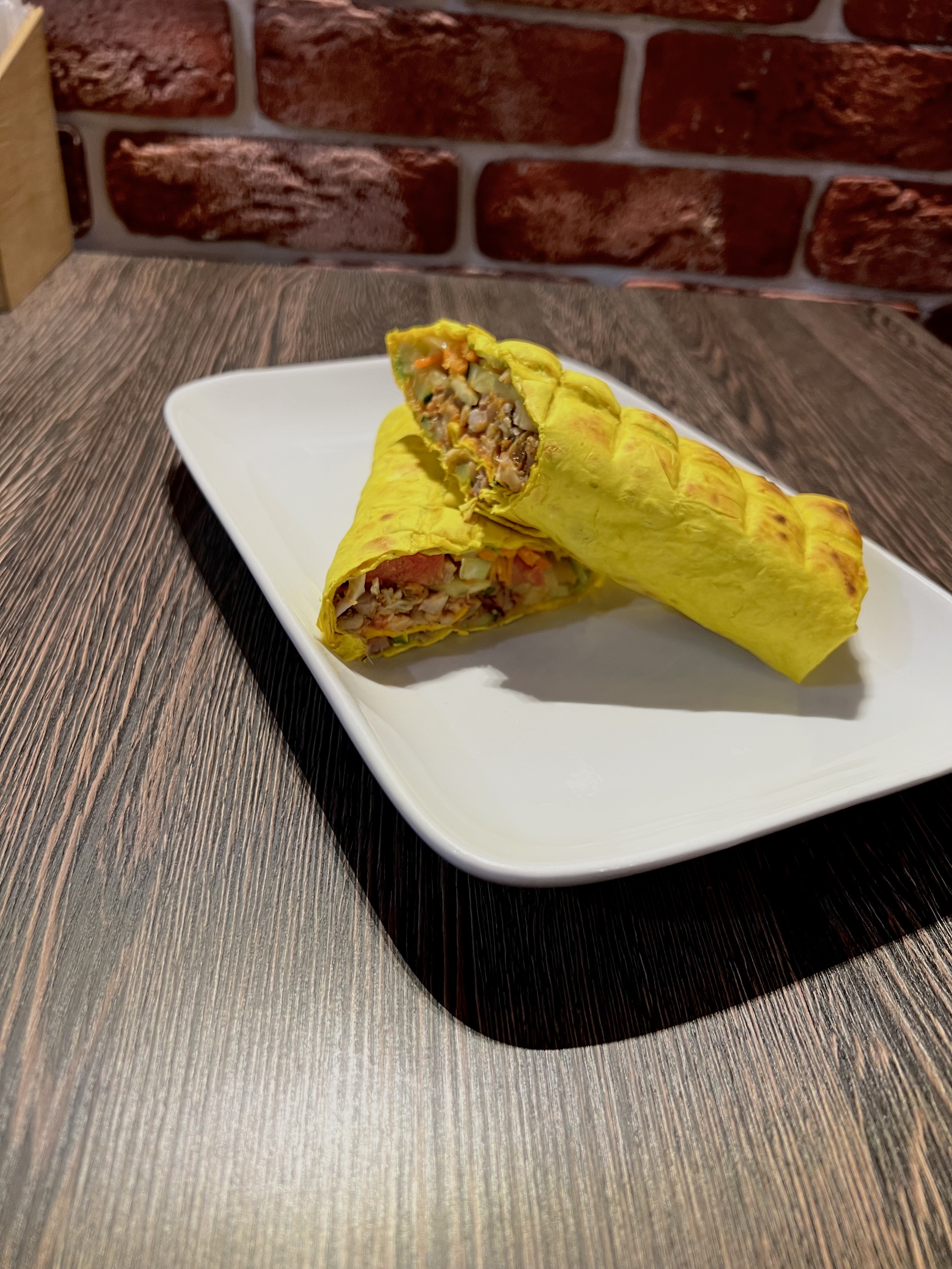 Шаурма с корейской морковью и картофелем фри