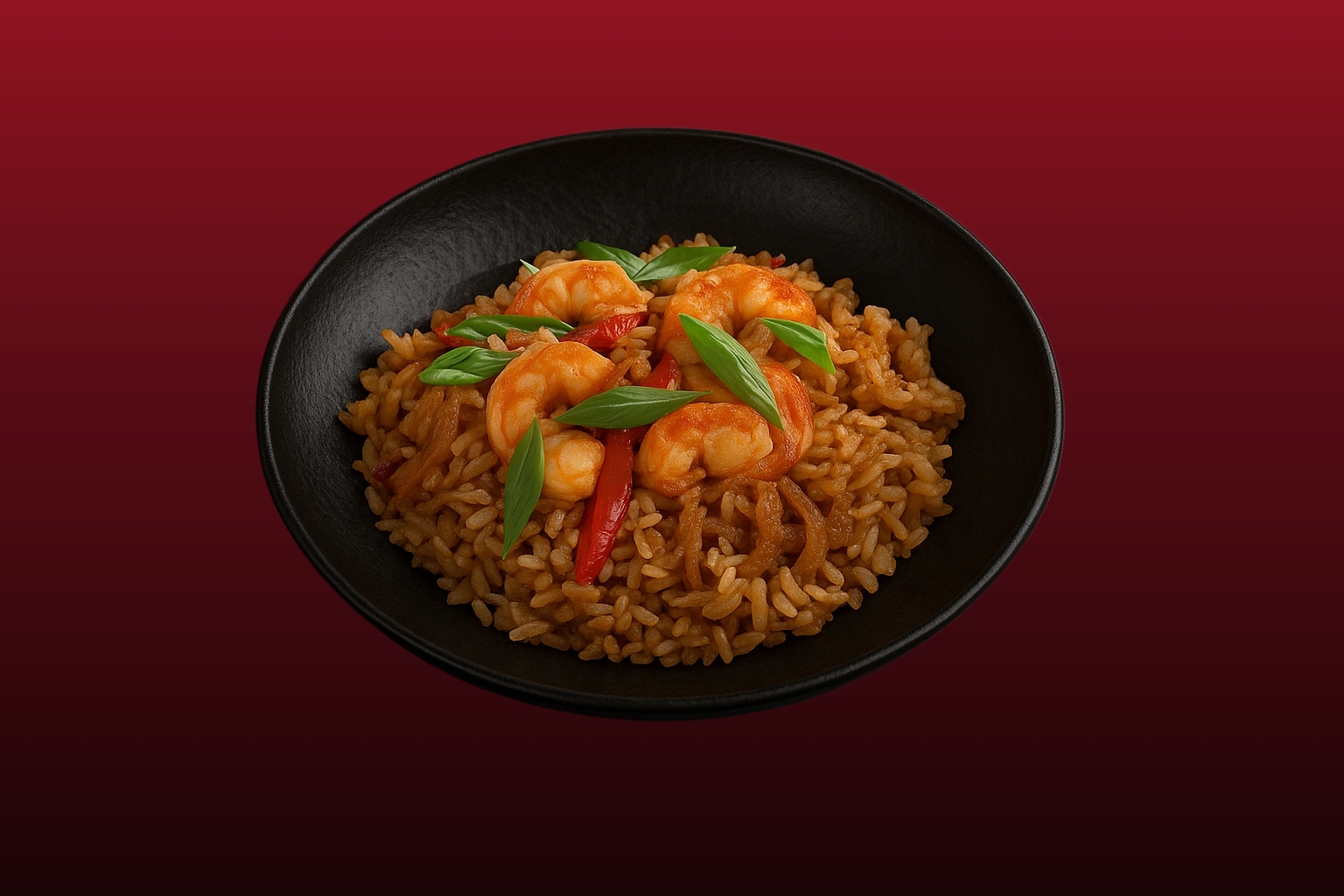 Тяхан с королевскими креветками