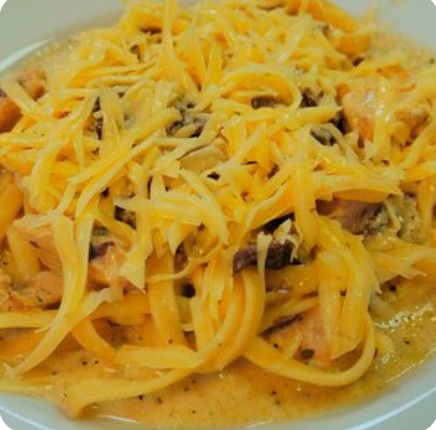 Паста с курицей и грибами