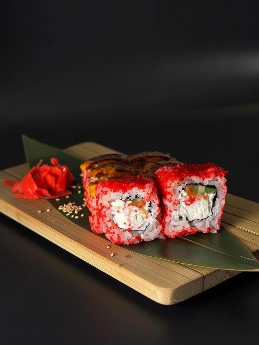 Запеченный ролл Калифорния с крабом