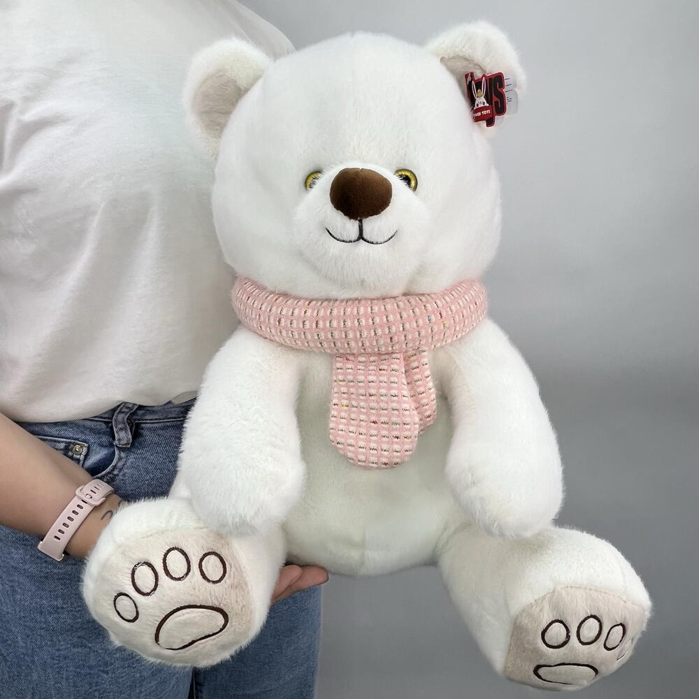 Игрушка Мишка с шарфом белый