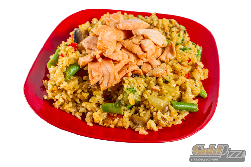 Тяхан с красной рыбой