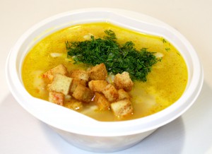 Суп-лапша домашняя с сухариками
