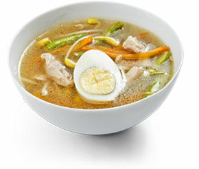 Рамен с курицей и яичной лапшой