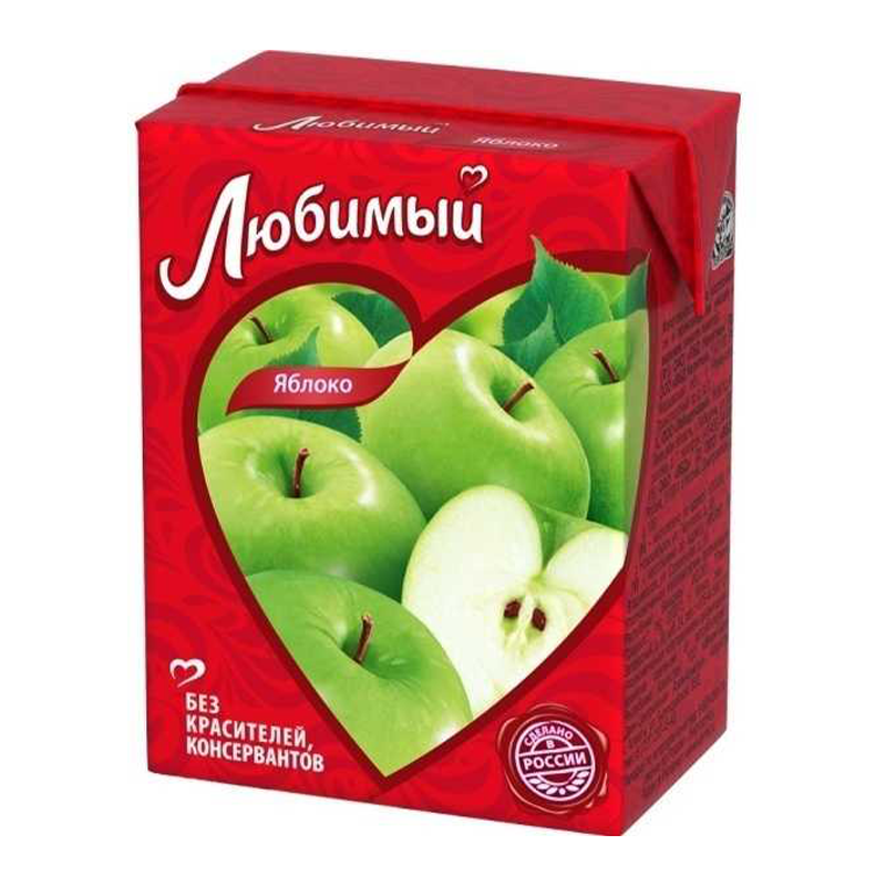 Сок "Любимый" 0.2л яблоко