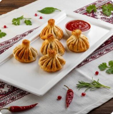 Хинкали с курицей жареные