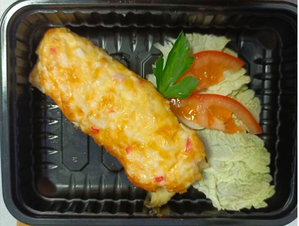 Рыба запеченная с крабовыми палочками
