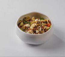 Салат с баклажаном и мягким сыром