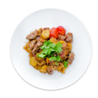Баранина отварная с овощами (хашлама)