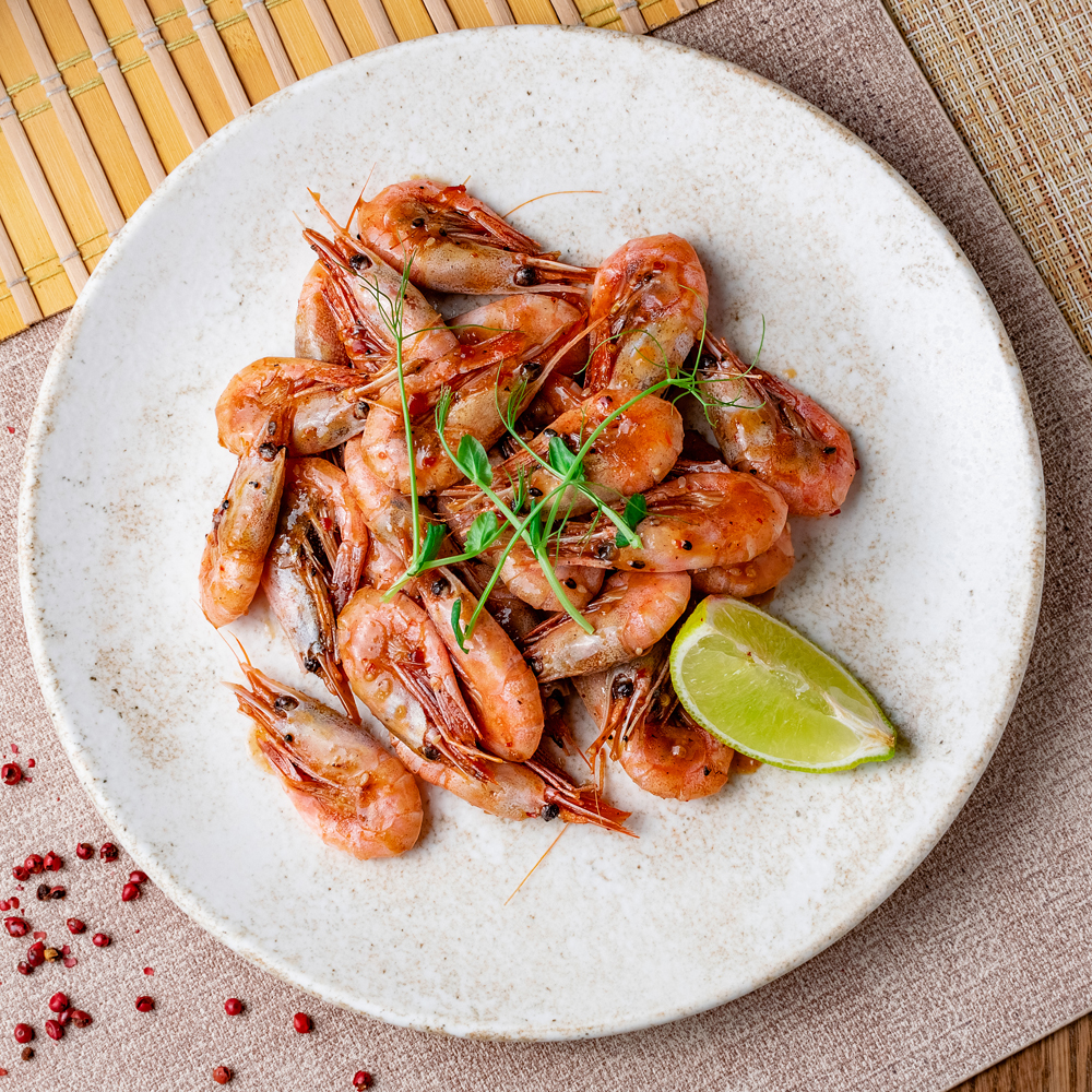 Креветка жареная в соусе таре кимчи