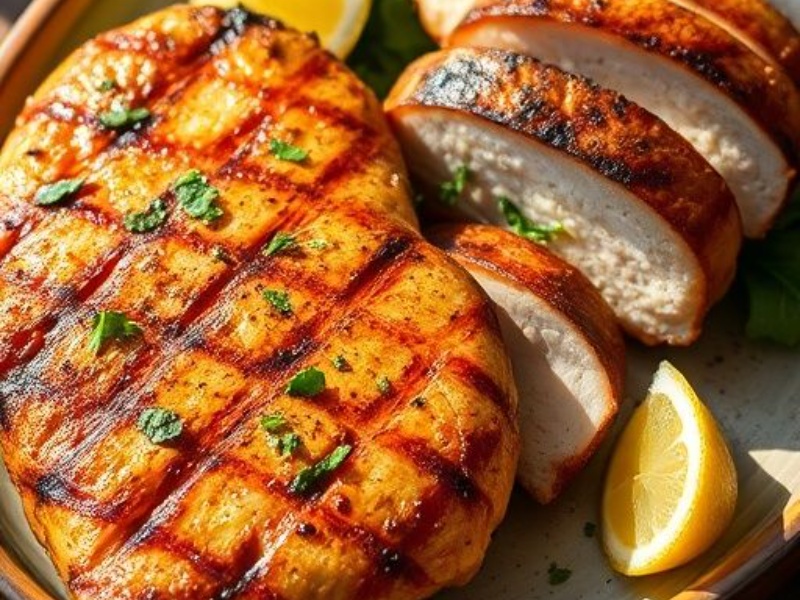 Индейка гриль с овощами гриль