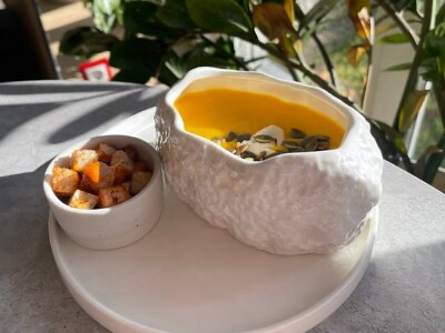 Крем-суп тыквенный с беконом