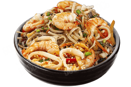 С креветками и кальмаром