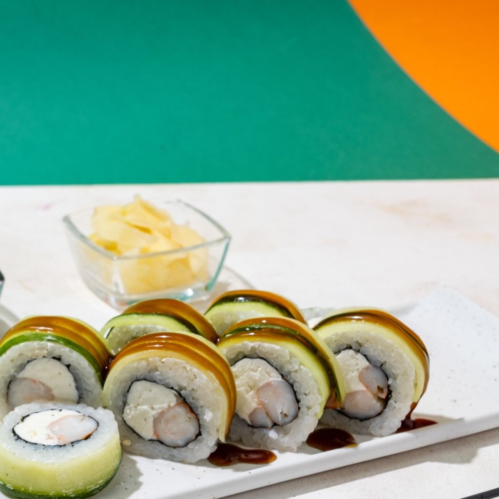 Грин ролл с креветкой