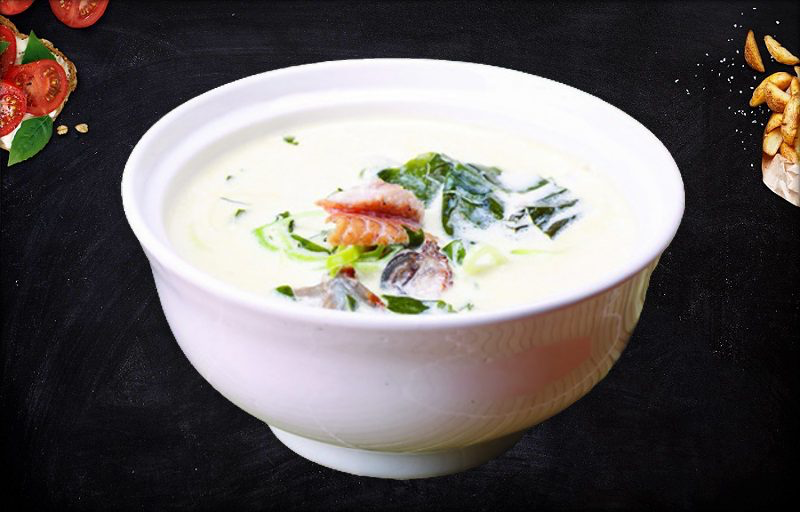 Сливочный суп с угрем