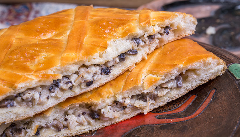 Пирог с курицей и грибами 1 кг