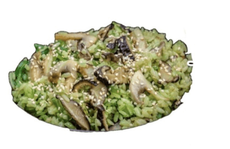 Рис с чукой и грибочками шитаки