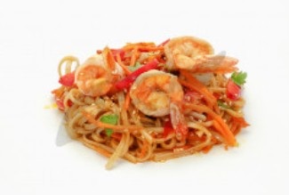 WOK C ТИГРОВЫМИ КРЕВЕТКАМИ