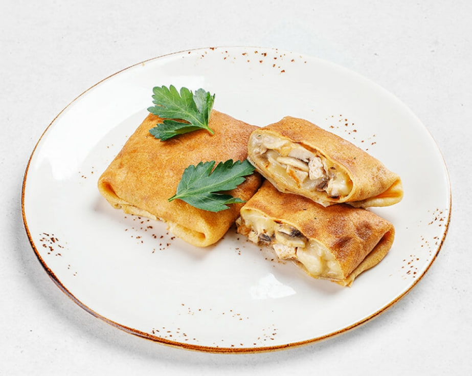 Блины с курицей и грибами