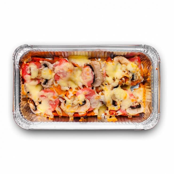 Картофель из печи с ветчиной и грибами