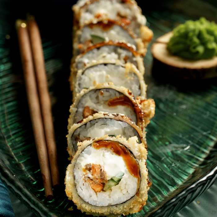 С лососем терияки