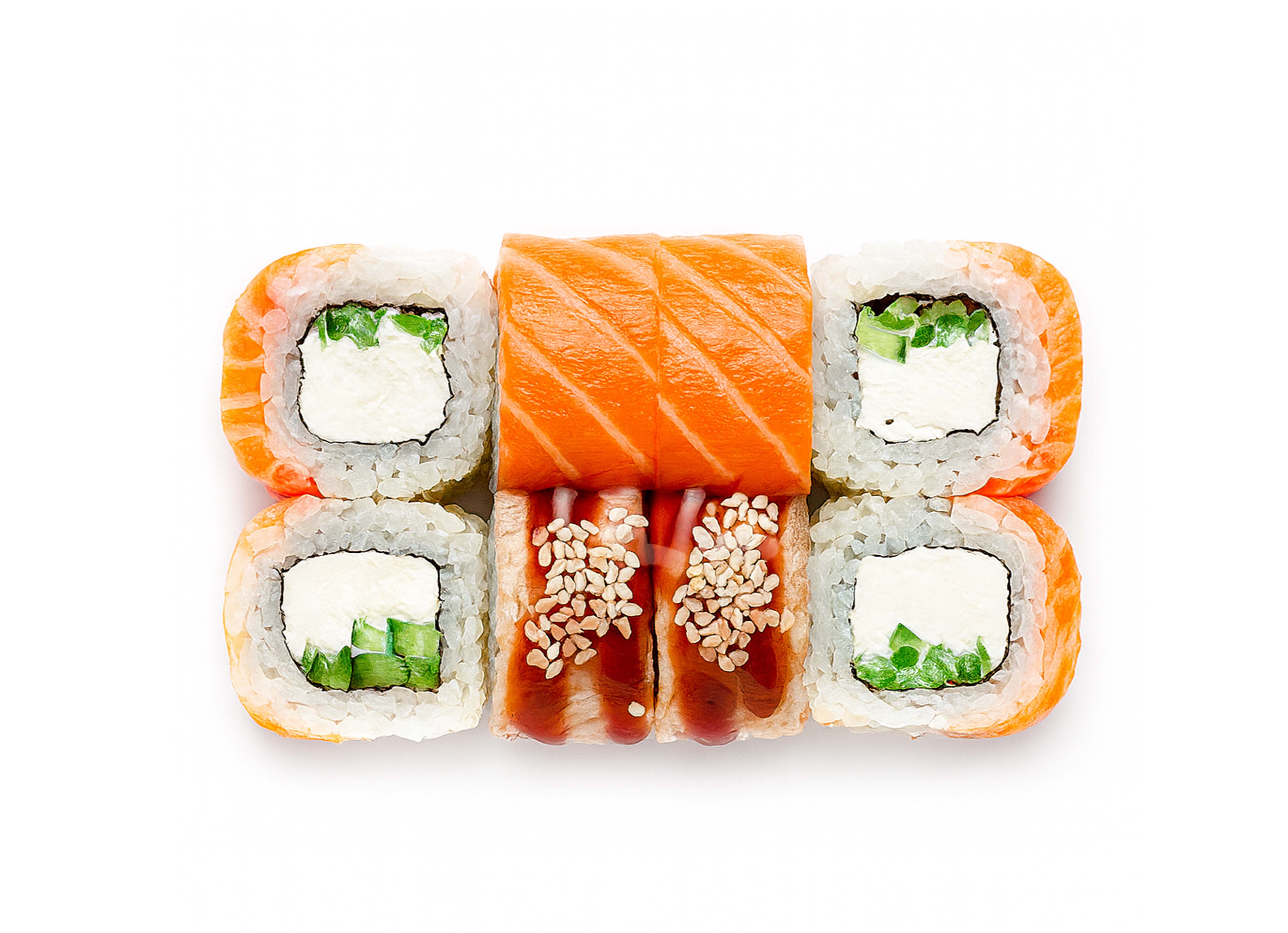 Филадельфия с лососем и угрём