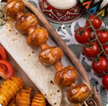 Грибы на мангале